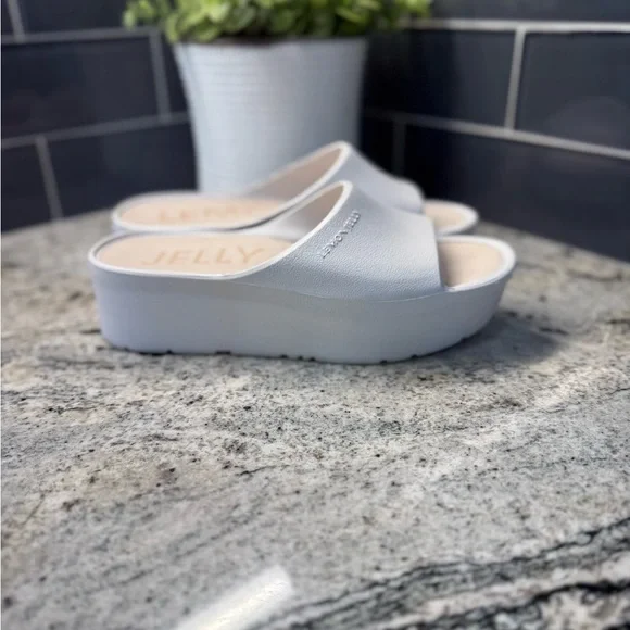 Lemon Jelly Slip-On Slides White Platform - Picture 2 of 10